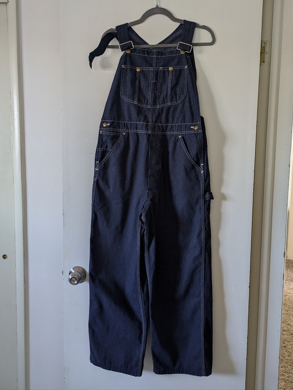 Vintage Sears Roebucks Denim Overalls – Men's Medium – Dark Wash Workwear